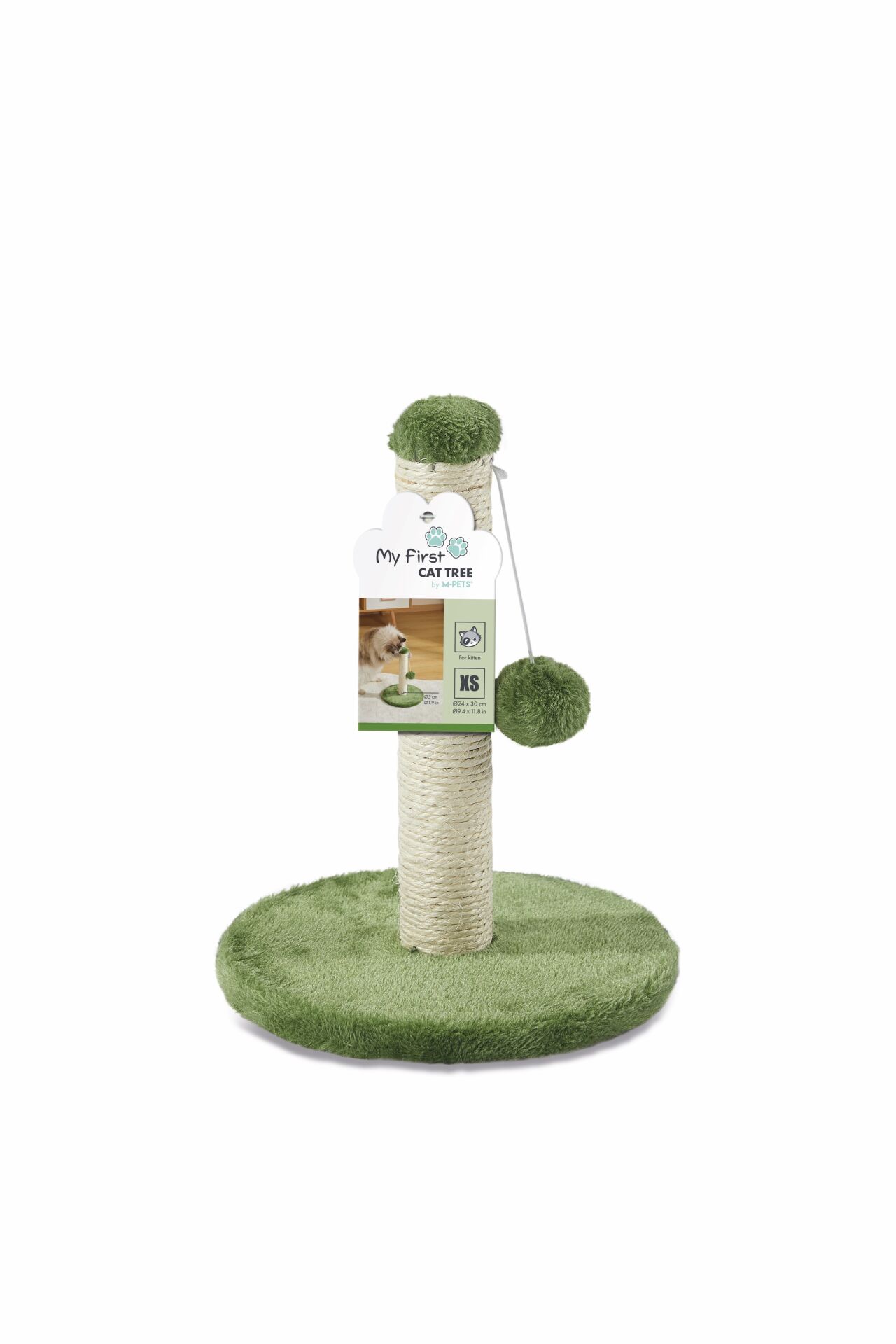 20643099 M-Pets My Fırst Kedi Tırmalama Ponponlu Green