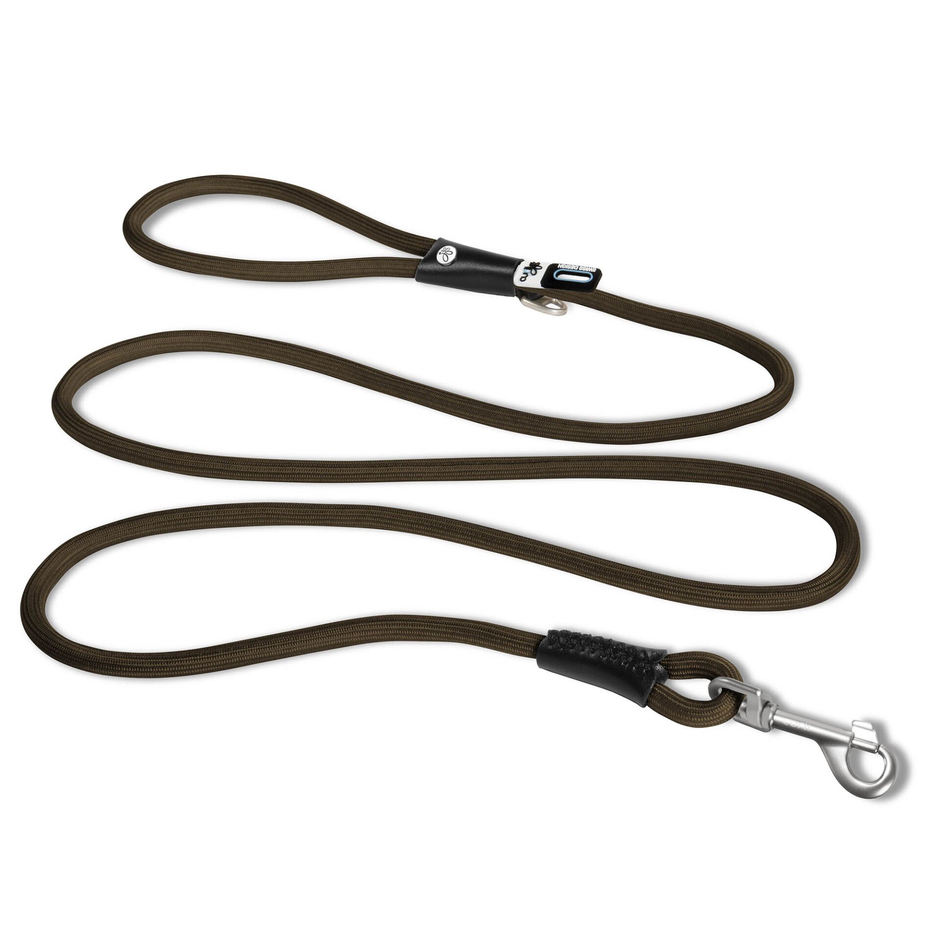 Curlı Stretch Comfort Leash Brown M