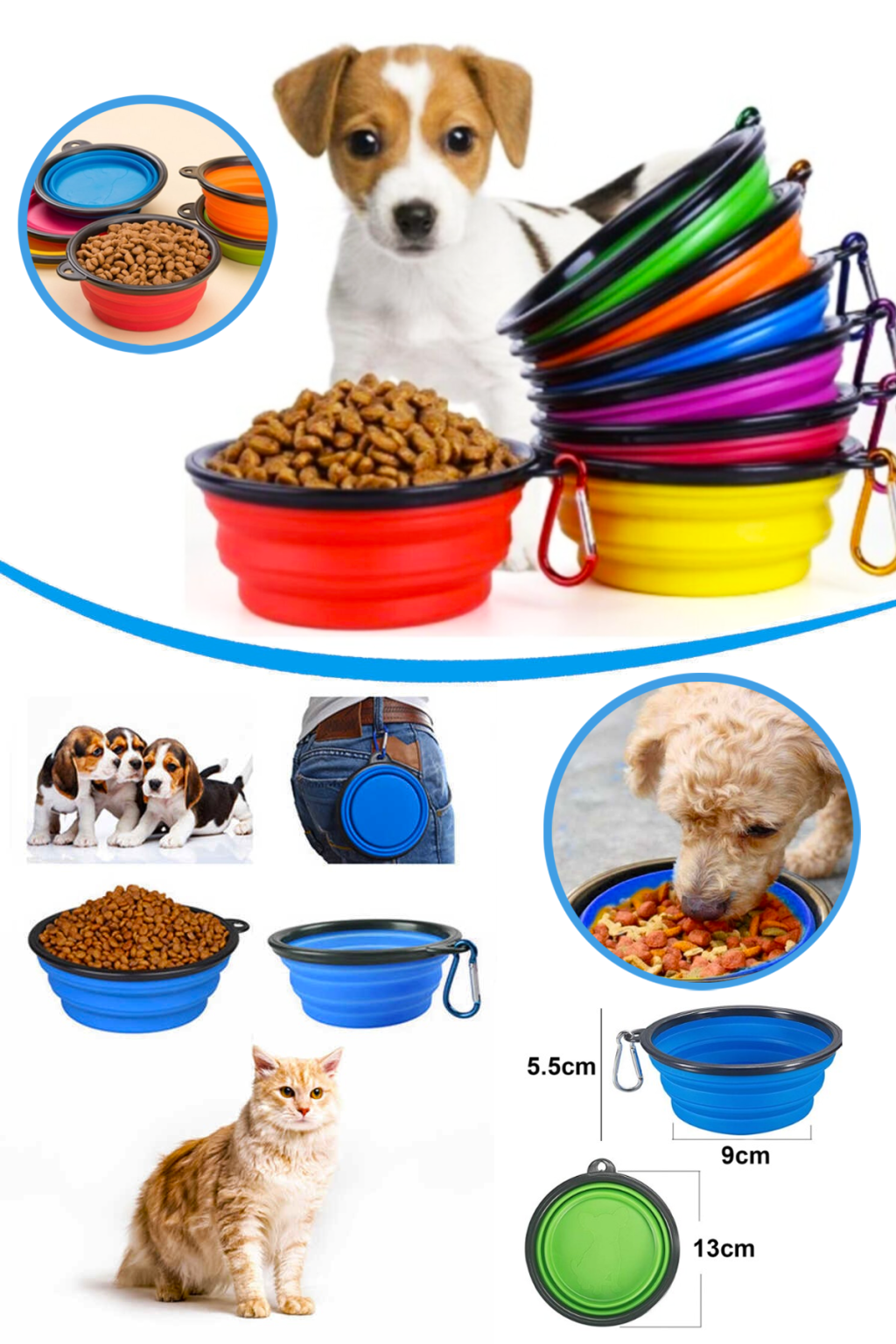 Mad Evcil Hayvan Katlanır Mama Kabı