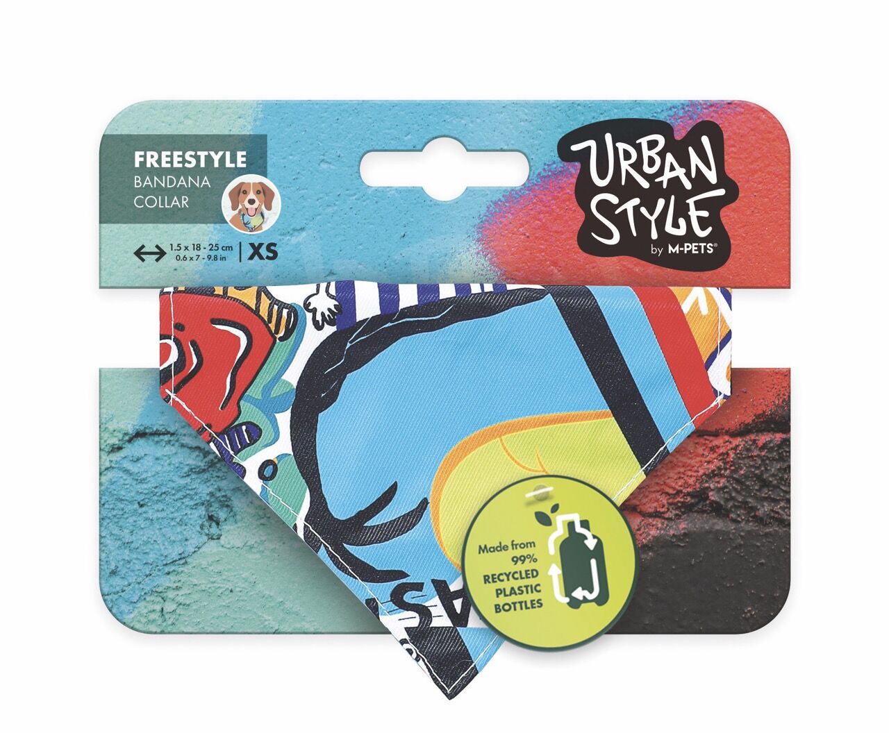 10839599 M-Pets Urban Style Freestyle Bandana Collar (Xs)