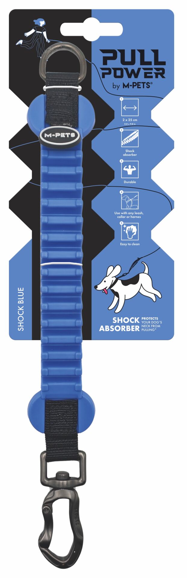 10860199 M-Pets Pull Power Şok Emici Ara Tasma Blue