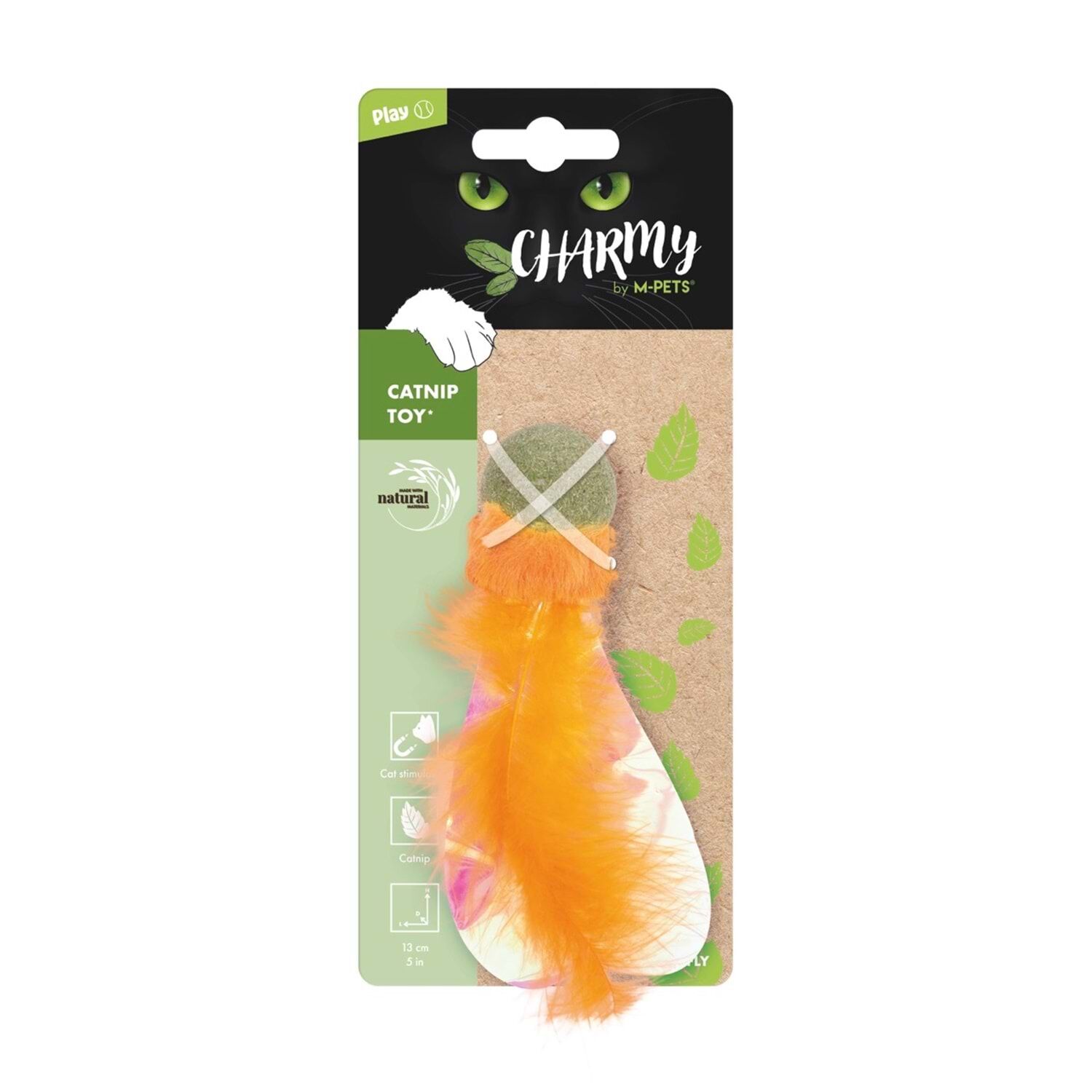 20640599 M-Pets Charmy Fırefly Catnipli Kedi Oyuncağı Orange
