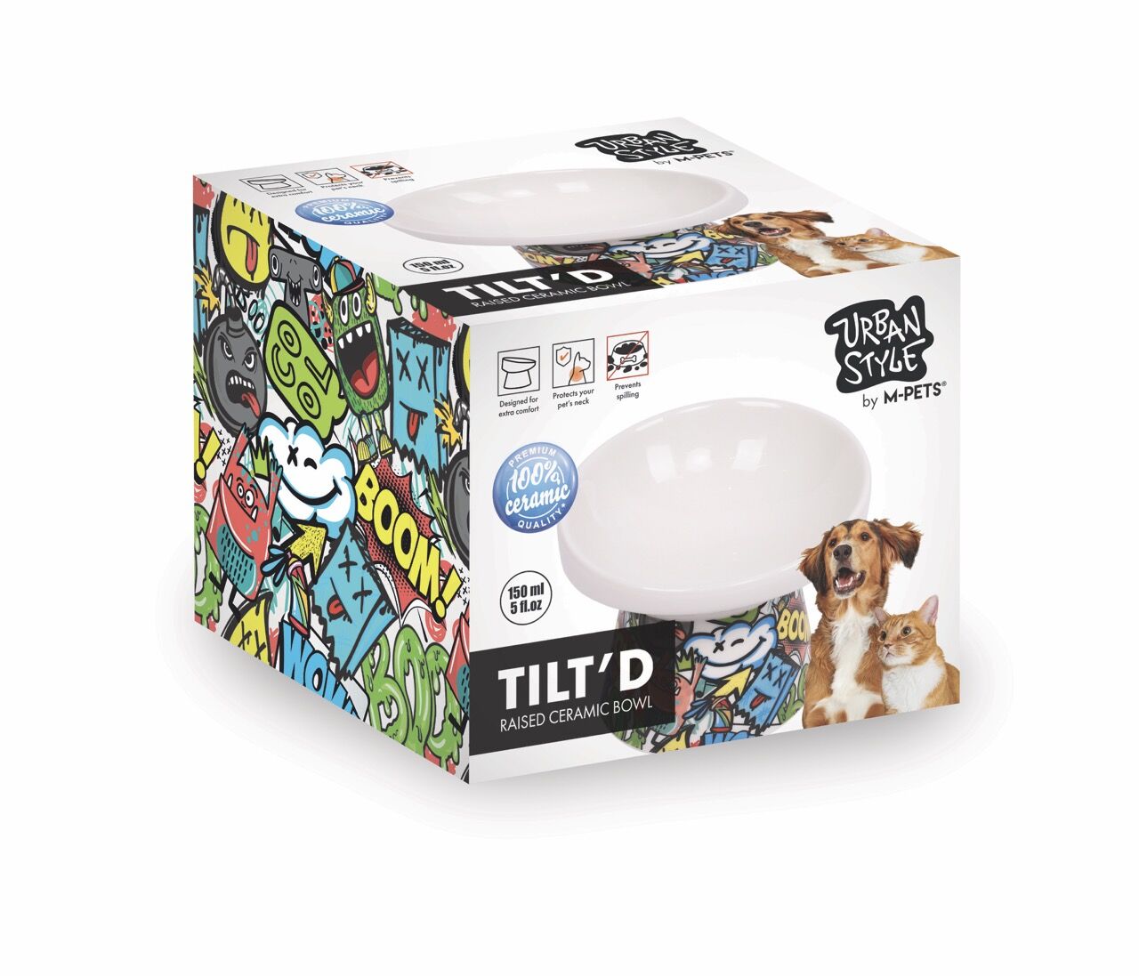 20501499 M-Pets Urban Style Tıltd Seramik Mama Kabı 150Ml Mix Color