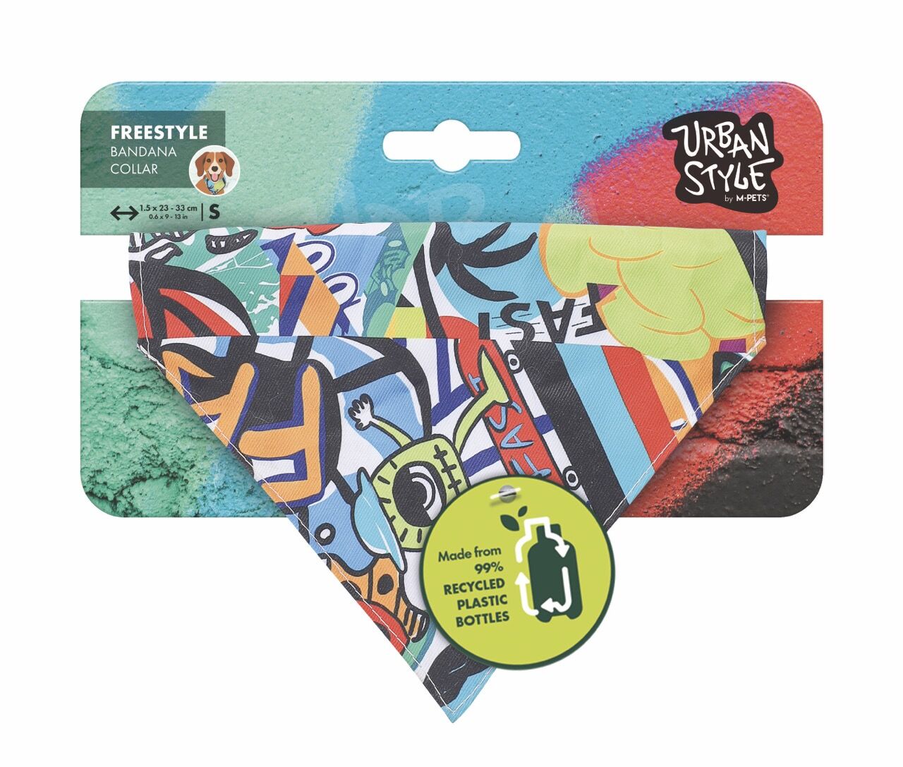 10839699 M-Pets Urban Style Freestyle Bandana Collar (S)