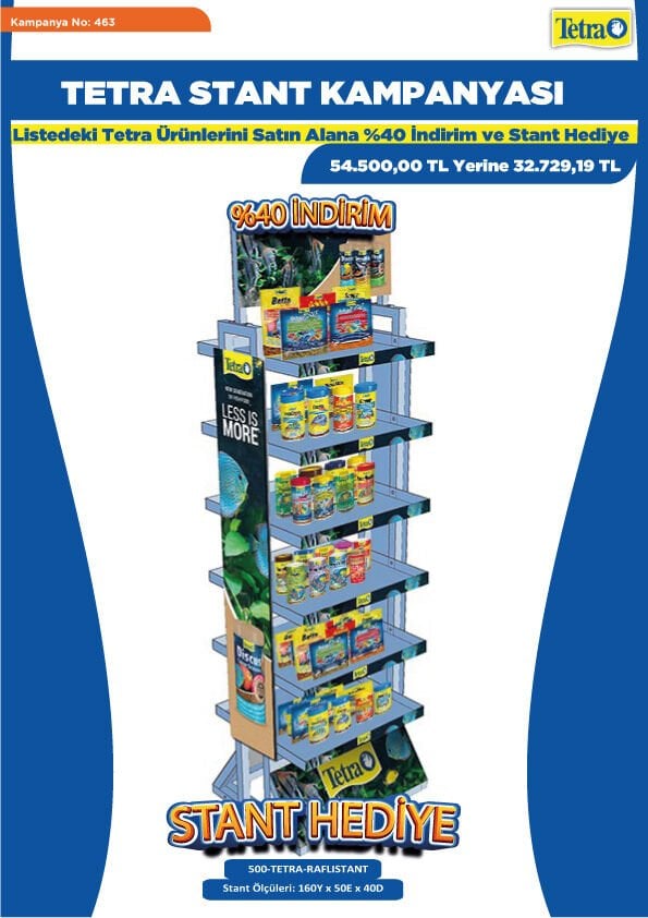 Tetra Stand Kampanyası Ölçü: 160 x 50 x 40 Cm