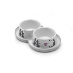 Moderna Trendy Love İkili Kedi Mama Kabı 2 X 350 Ml