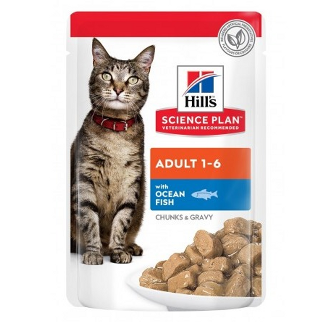 Hill's SP Okyanus Balıklı Yetişkin Kedi Pouch 12x85 Gram skt:10/26