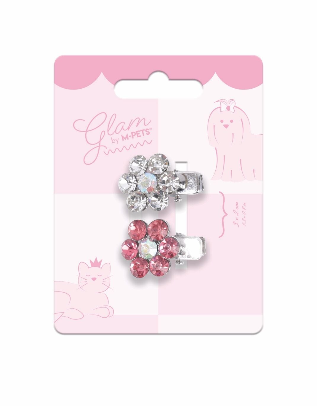 60901499 M-Pets Glam Köpekler İçin Aksesuar Toka Pink/White