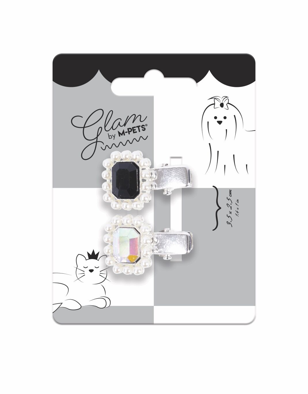 60901599 M-Pets Glam Köpekler İçin Aksesuar Toka Black/Silver