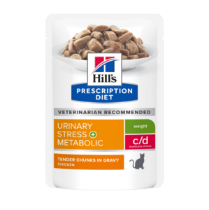 Hill's PD C/D Multicare Stress + Metabolic Tavuklu Kedi Pouch 12X85G skt:11/27