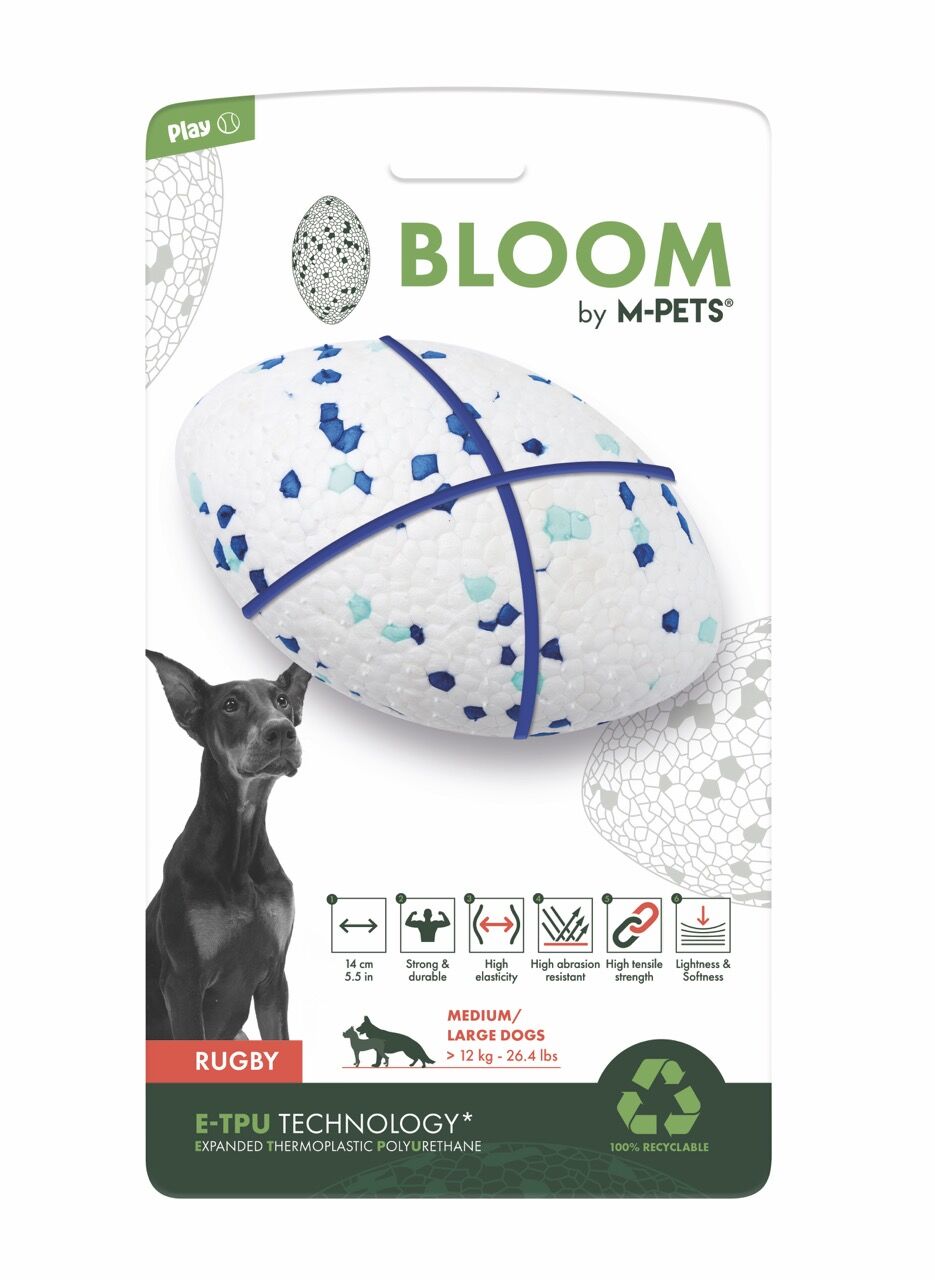 10650999 M-Pets Bloom Rugby Parçalanmaz Rugby Topu White/Blue