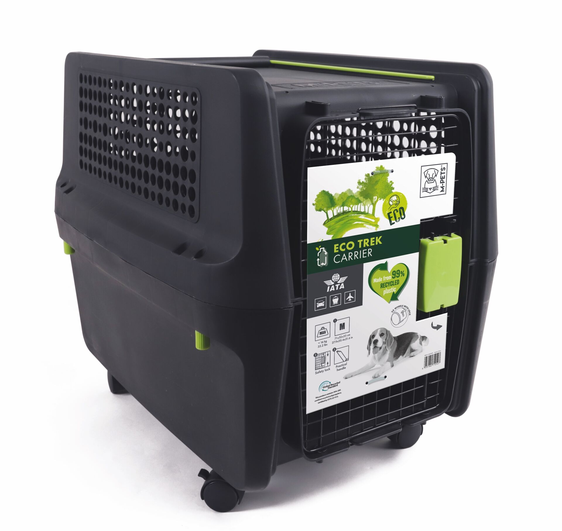 10453399 M-Pets Eco Trek Travel Carrıer Iata (M) Taşıma Tekerlekli