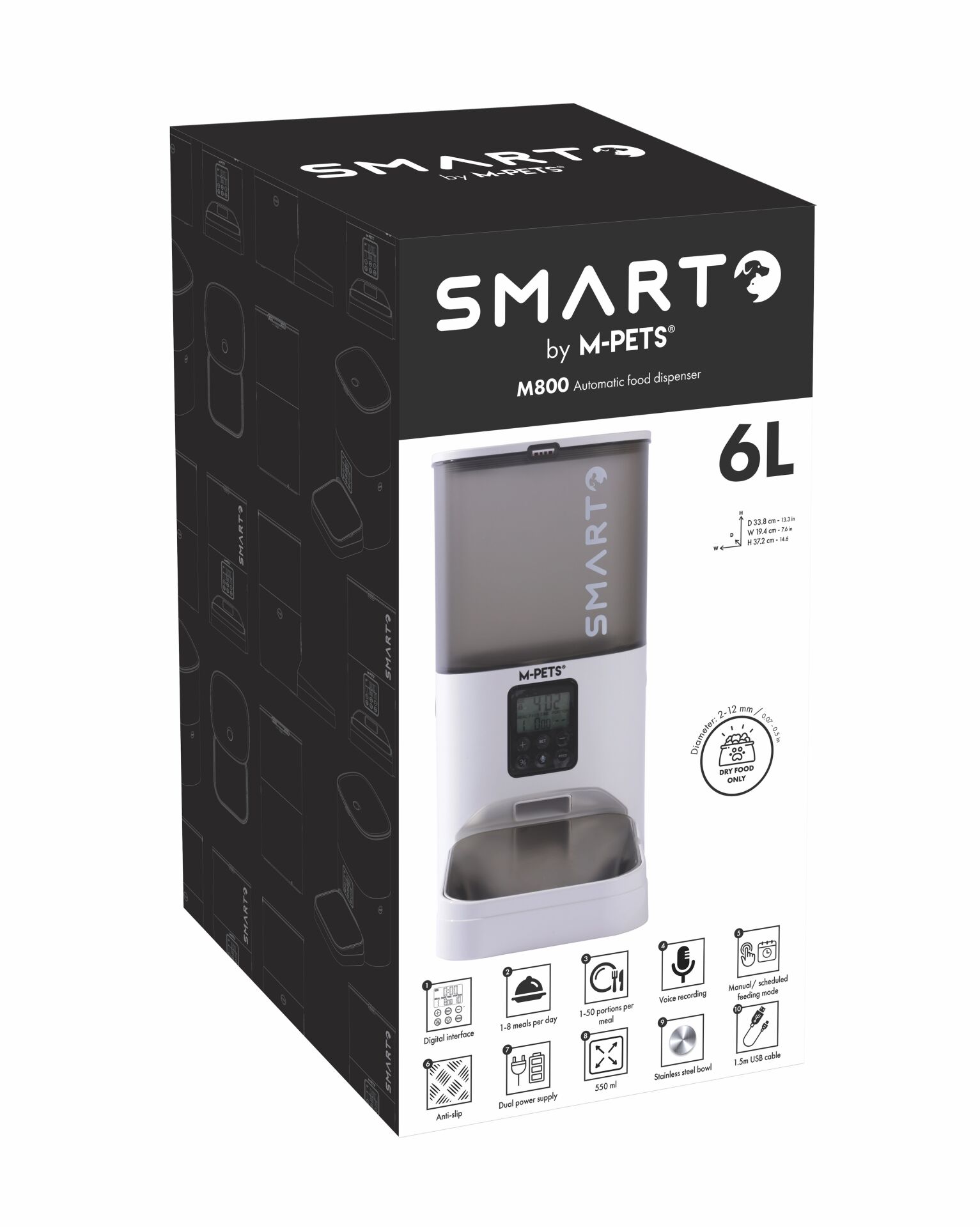 60567899 M-Pets Smarto M800 Otomatik Mama Kabı 6L