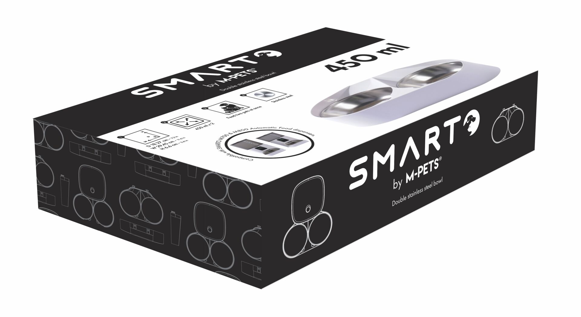 60567999 M-Pets Smarto M700-M800 Otomatik Mama Kabı İçin 2Li Mama Kabı