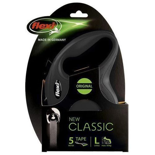 Flexi New Classic Siyah Otomatik Köpek Tasması 8 Mt Large