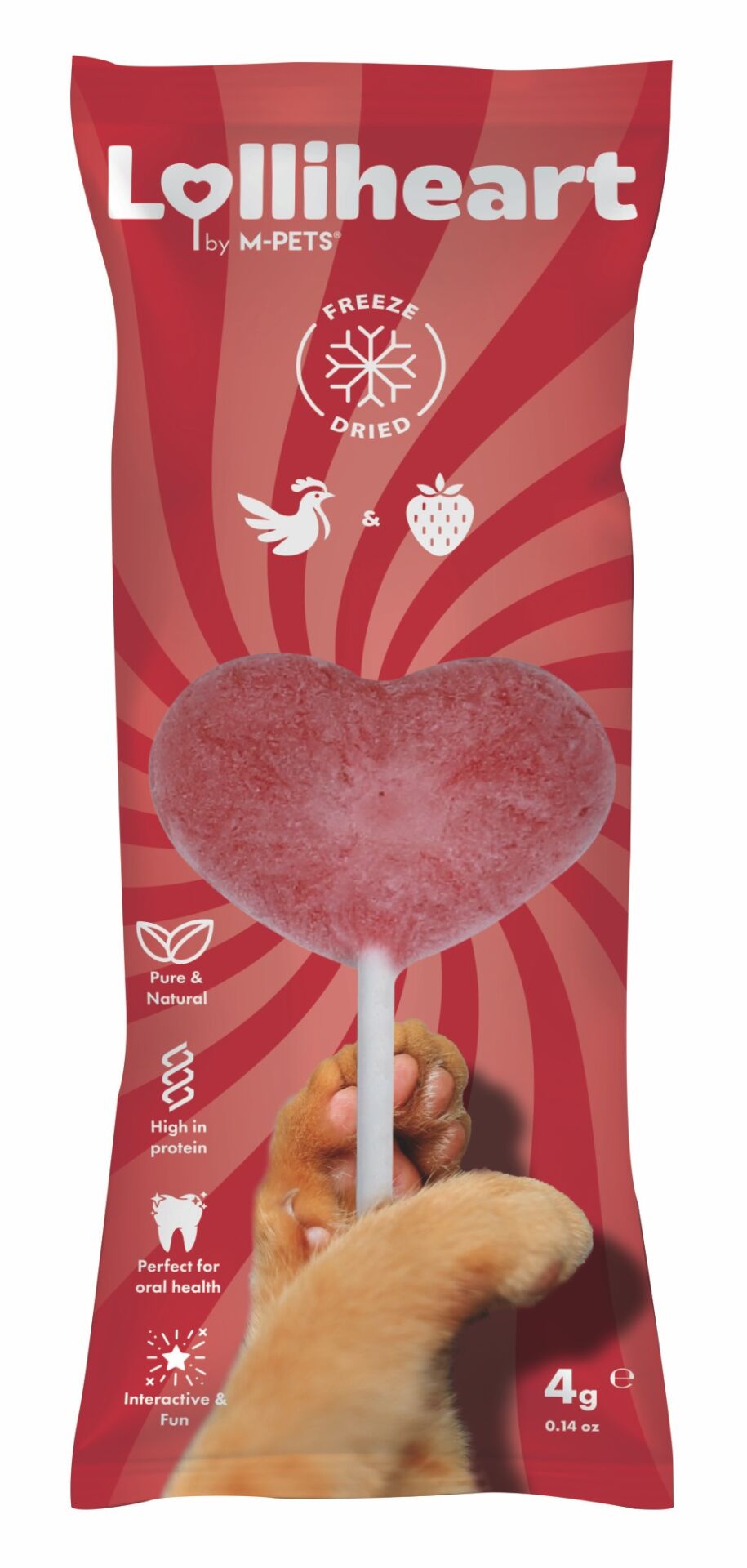 29013199 M-Pets Lolliheart Çilekli Kedi Ödülü 4Gr 15Li