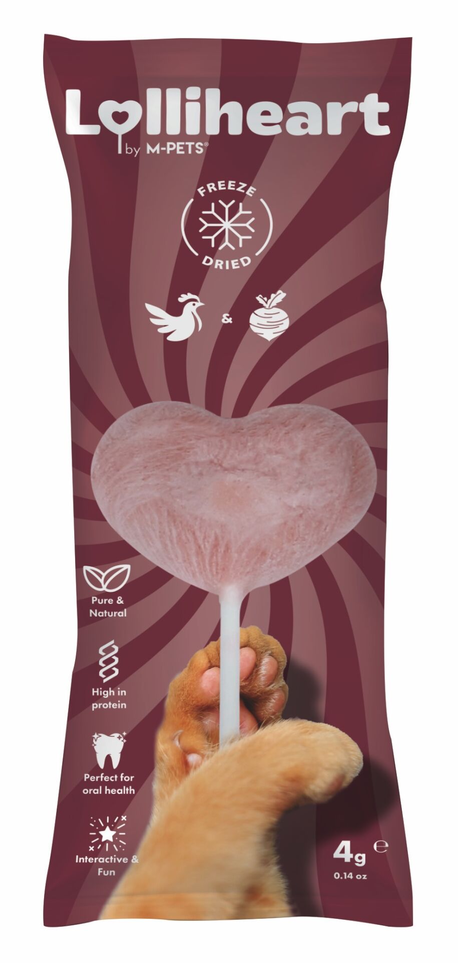 29013299 M-Pets Lolliheart Pancarlı Kedi Ödülü 4Gr 15Li