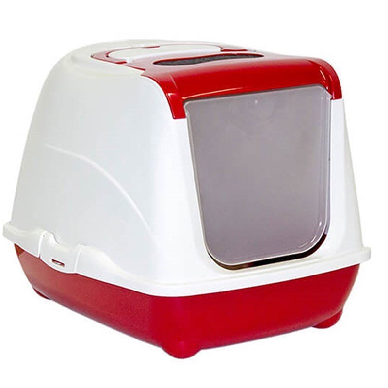 Moderna Flip Kırmızı Kapalı Kedi Tuvaleti 50 Cm