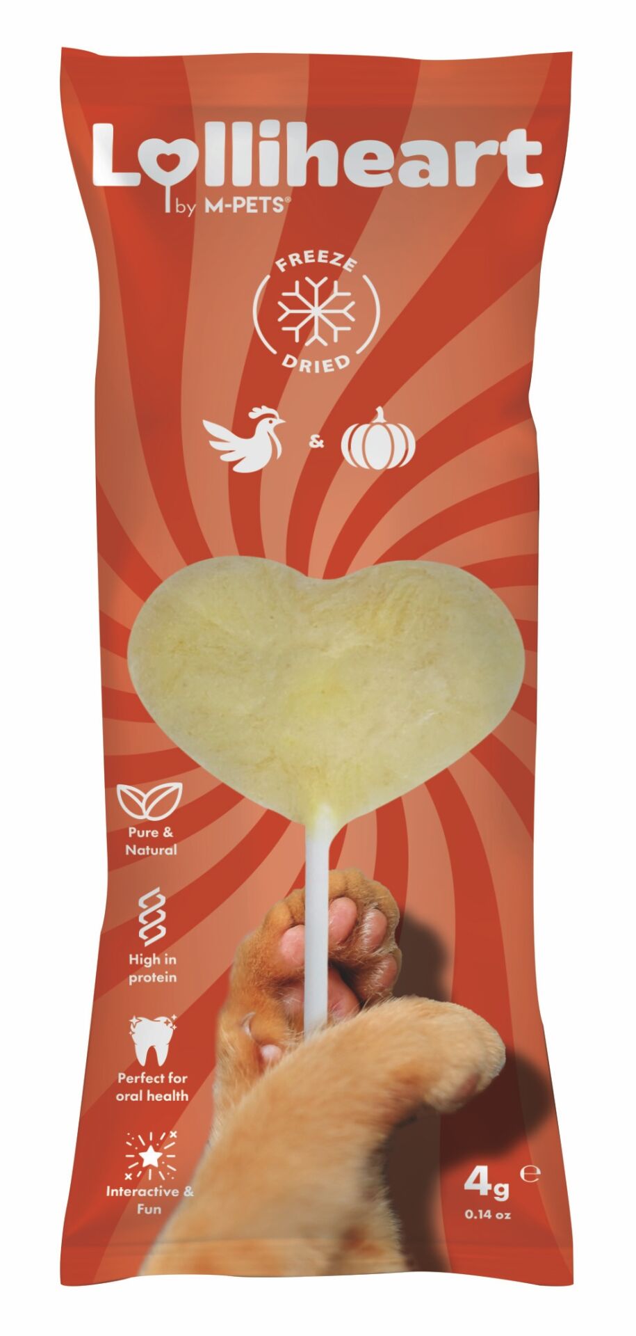 29013599 M-Pets Lolliheart Balkabaklı  Kedi Ödülü 4Gr (15Li)(PAKET)