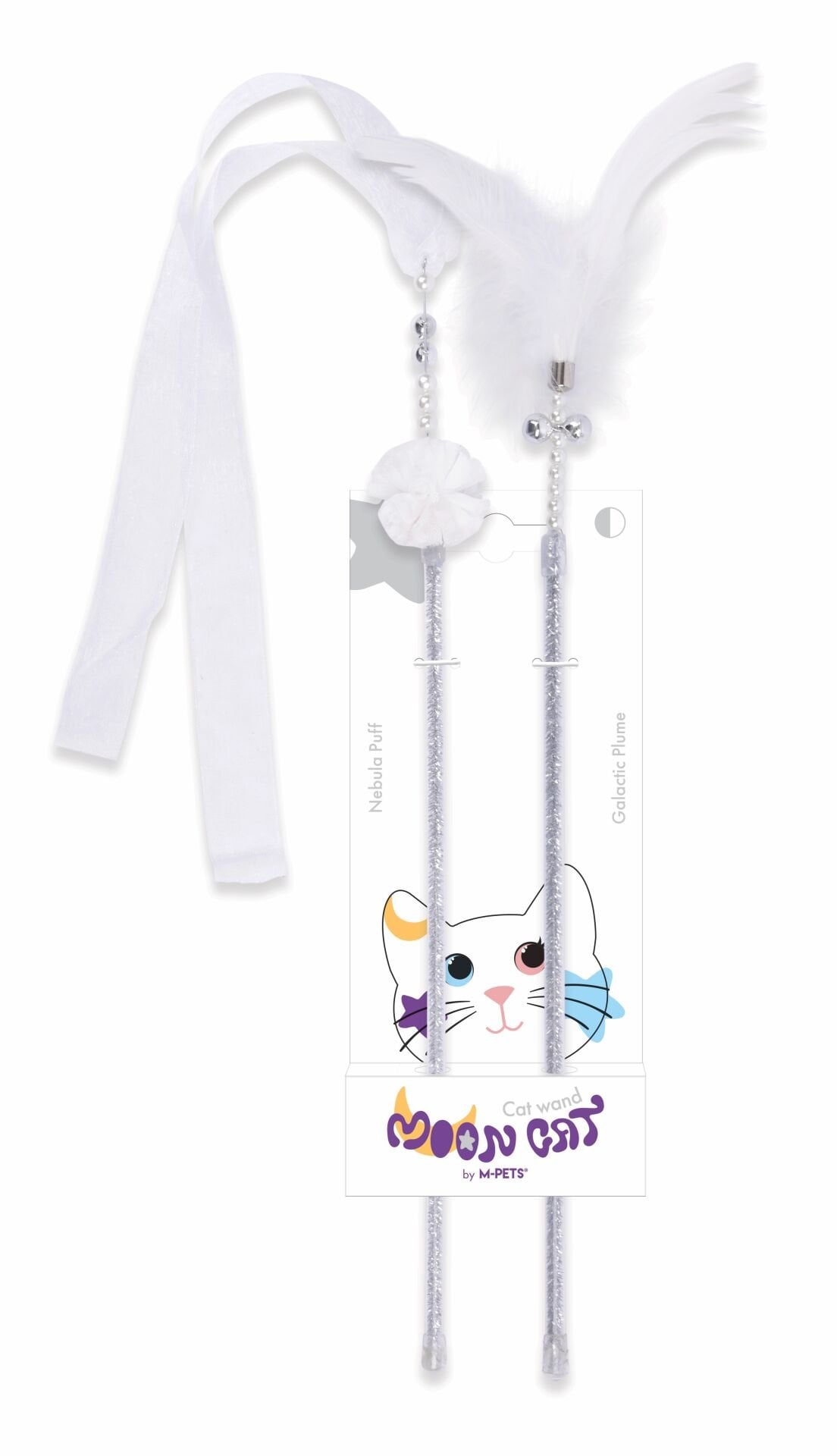 20650799 M-Pets Mooncat Kedi Oyuncağı Olta White 2Li Set