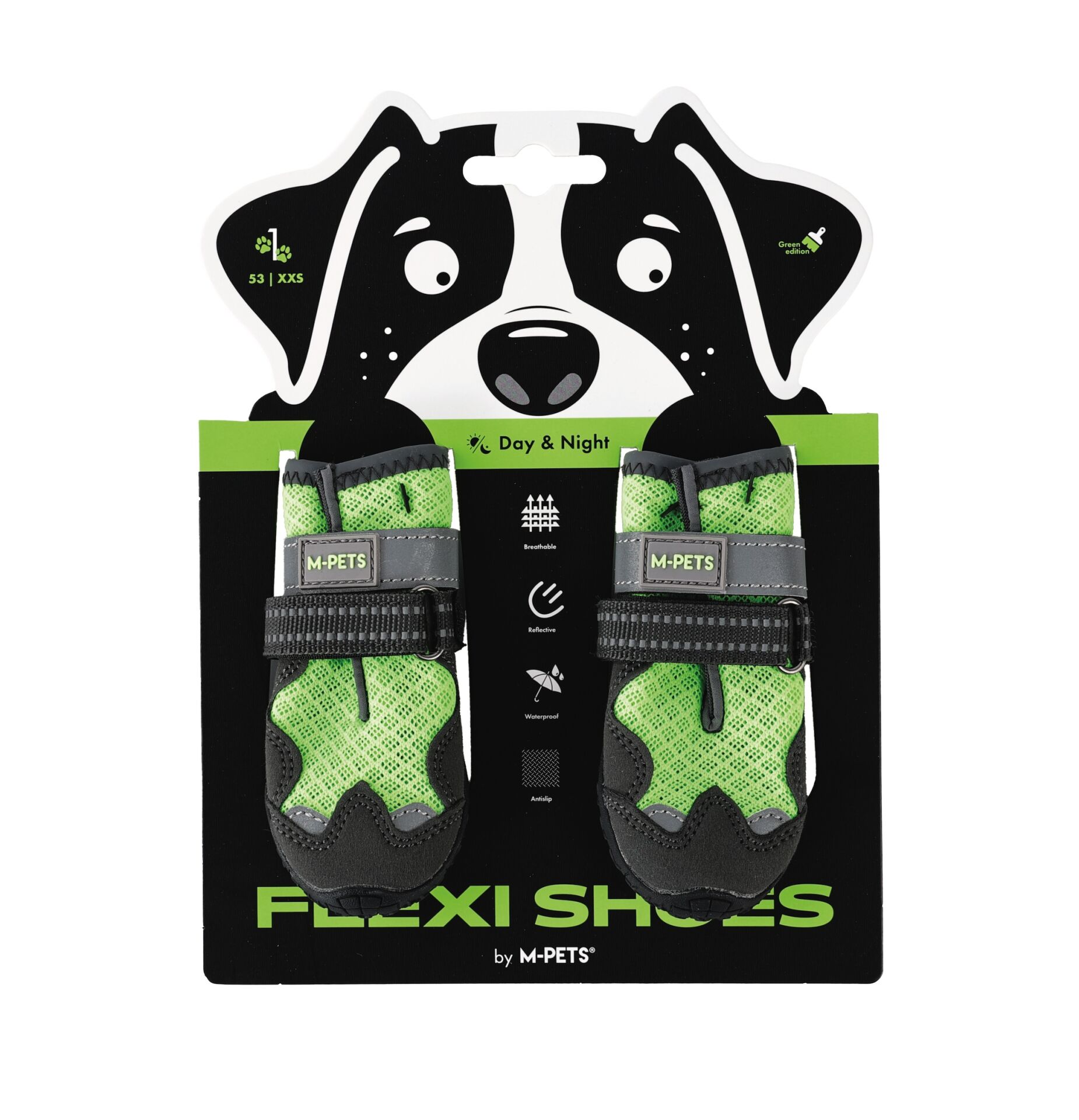 10370299 M-Pets Flexı Köpekler İçin Ayakkabı #1 Xxs Green Edition