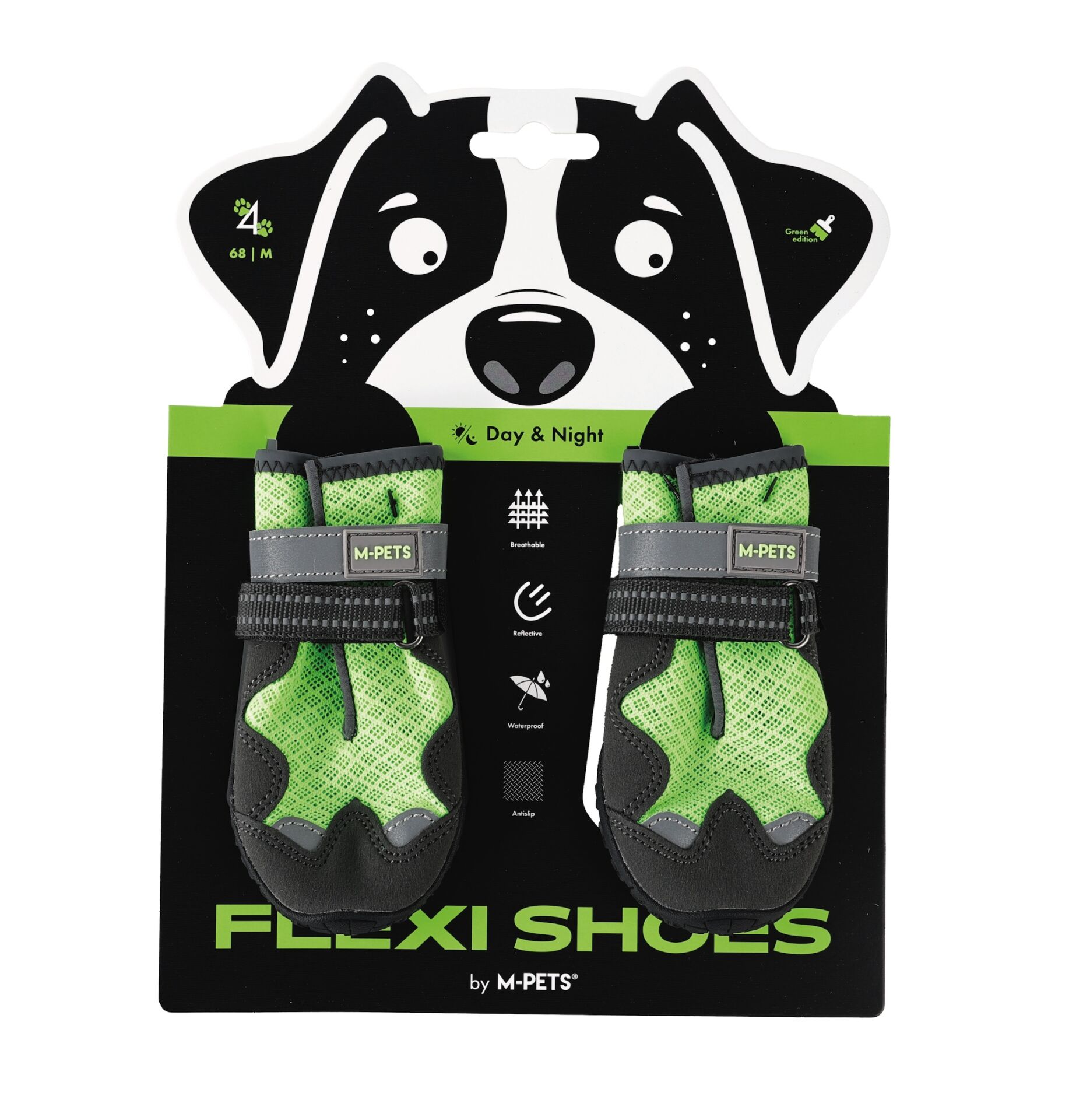 10370599 M-Pets Flexı Köpekler İçin Ayakkabı #4 M Green Edition