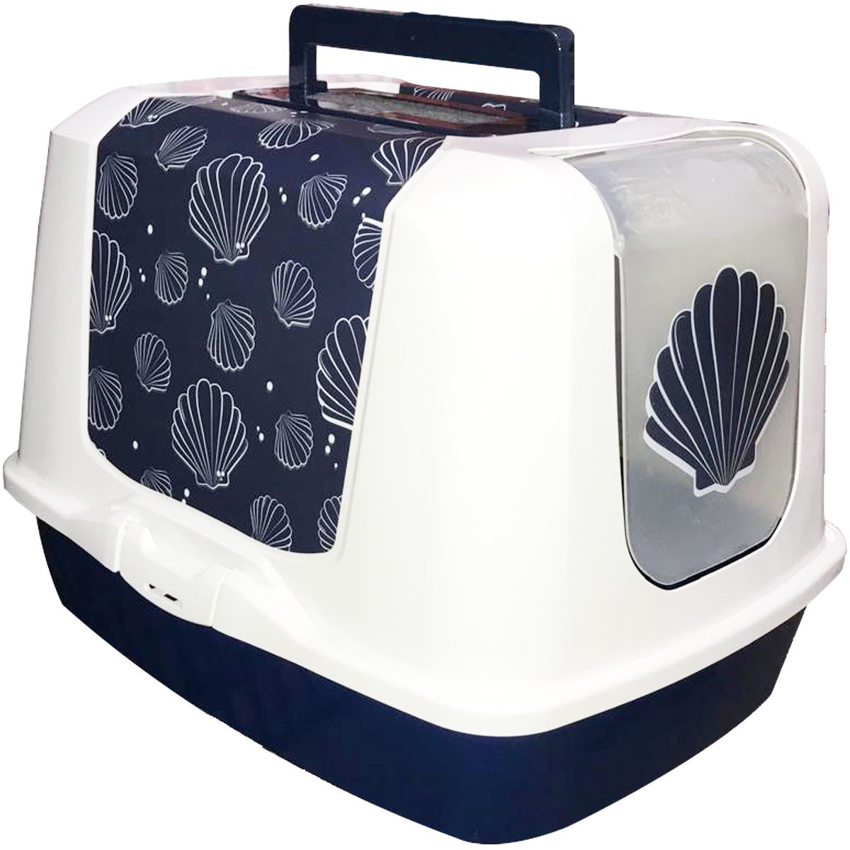 Moderna Eden Trendy Midye Desenli Kapalı Kedi Tuvaleti 57 Cm