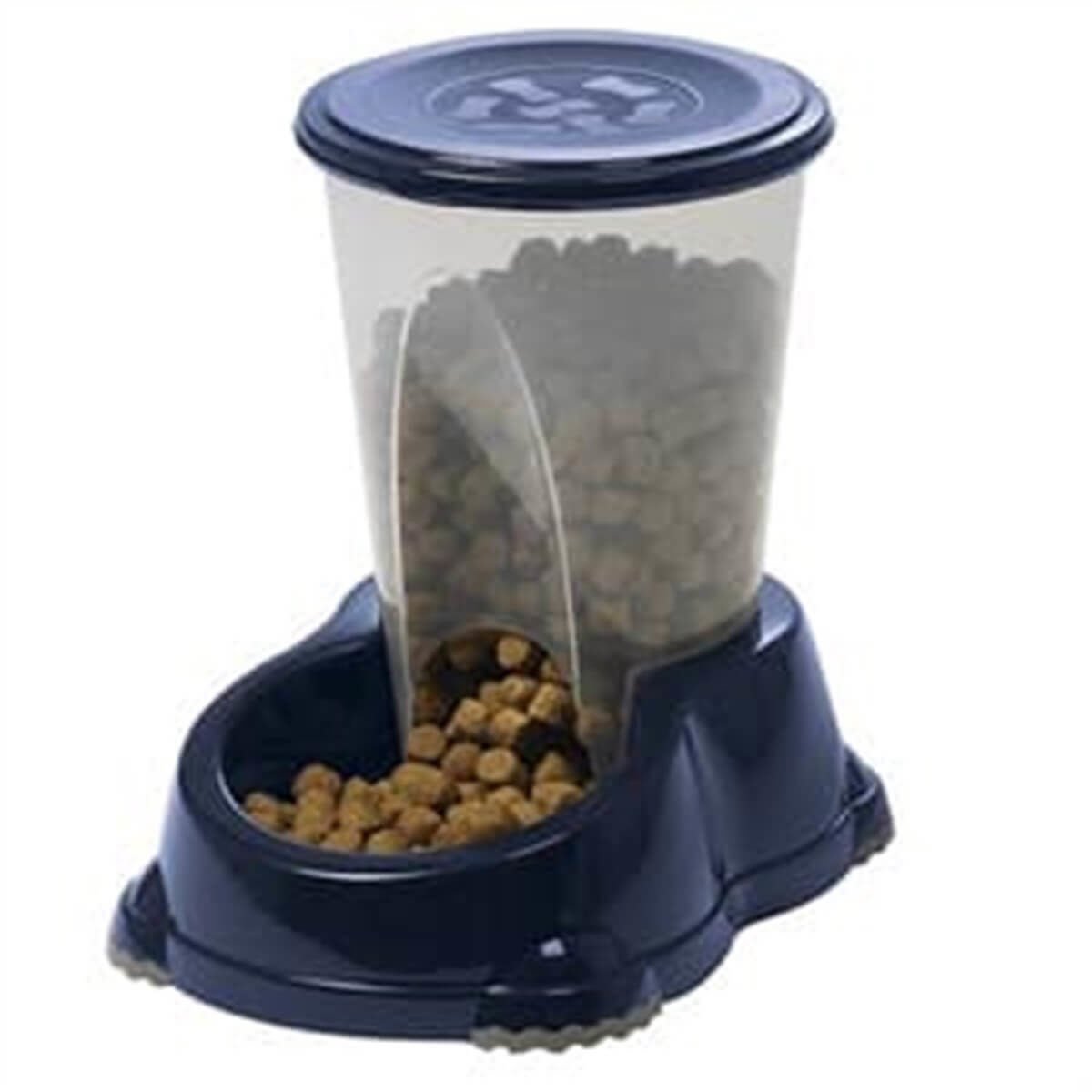 Moderna Saklamalı Köpek Mama Kabı 1,5 Lt Lacivert/Gri