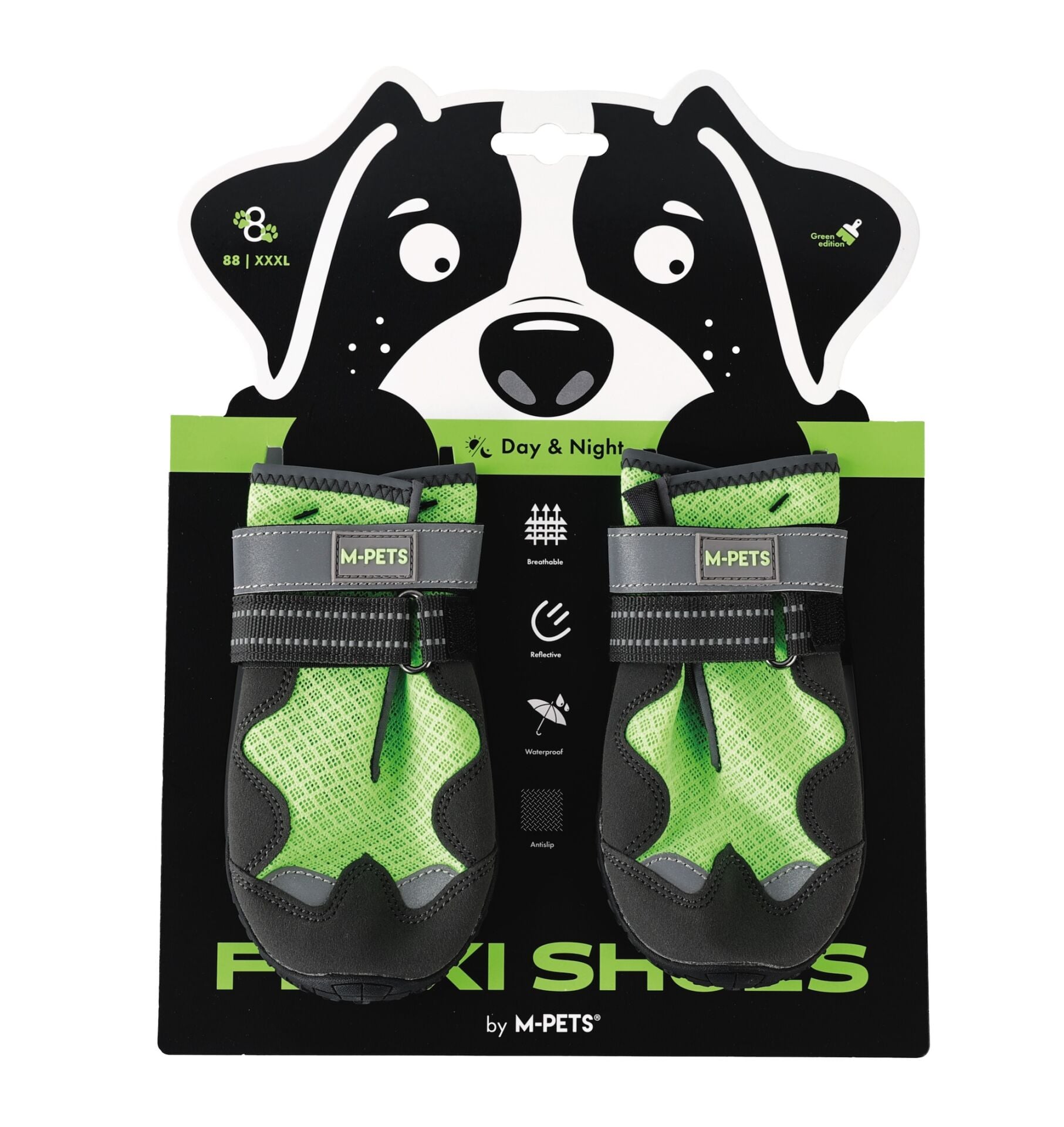 10370999 M-Pets Flexı Köpekler İçin Ayakkabı #8 Xxxl Green Edition