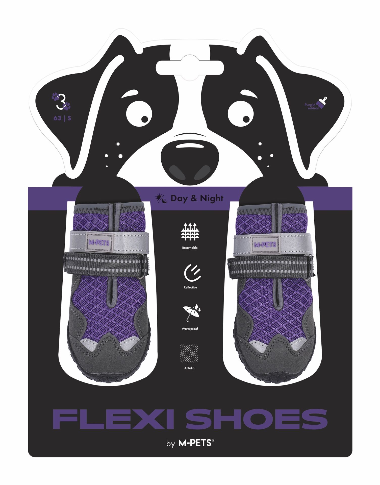 10371299 M-Pets Flexı Köpekler İçin Ayakkabı #3 S Purple Edition