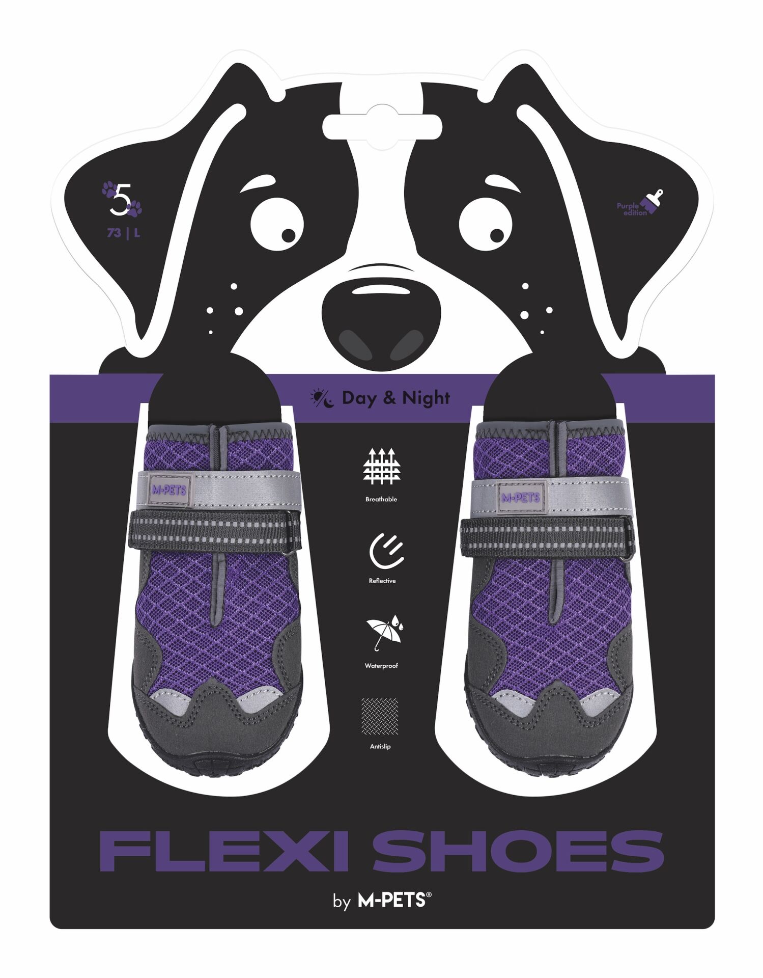 10371499 M-Pets Flexı Köpekler İçin Ayakkabı #5 L Purple Edition
