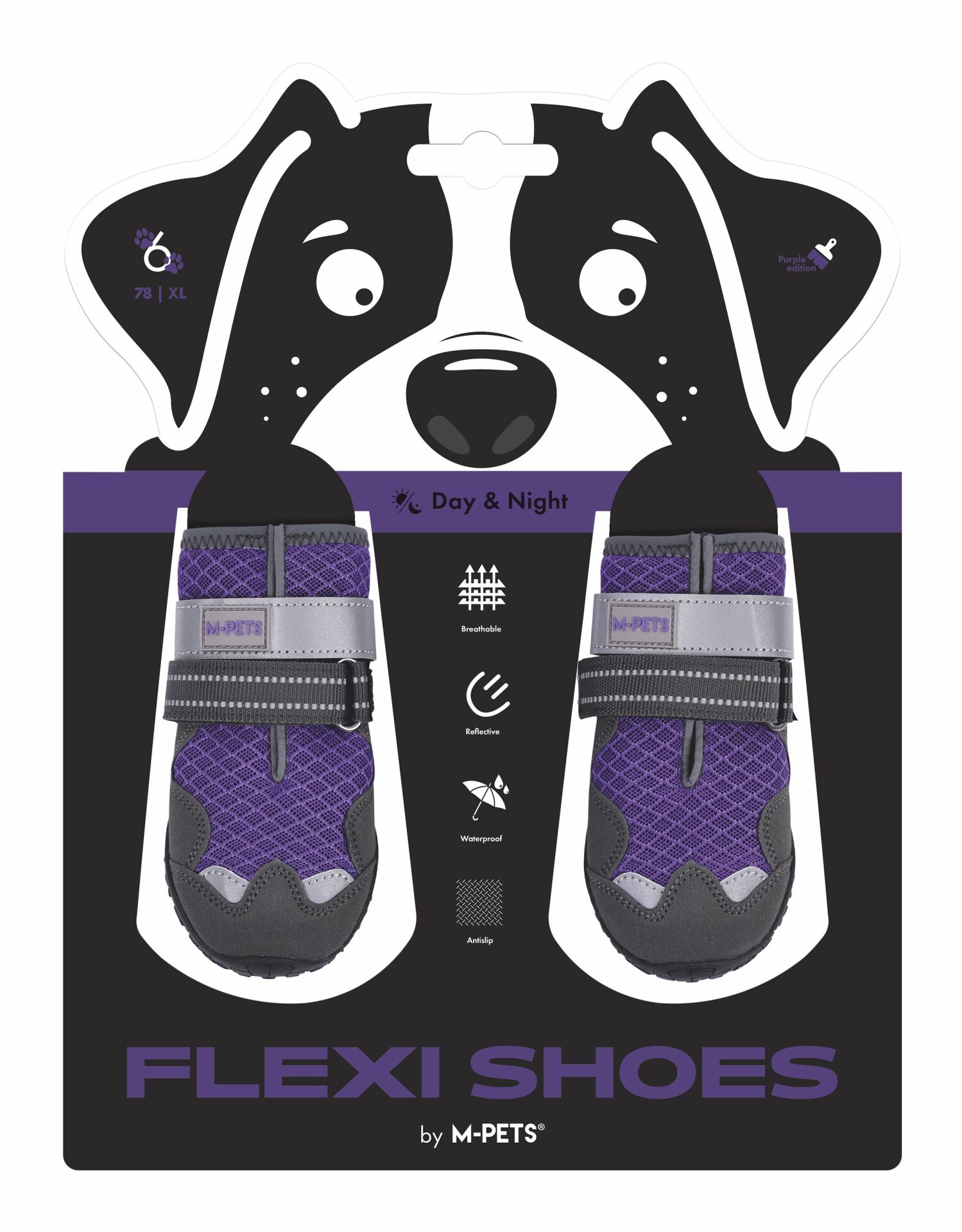 10371599 M-Pets Flexı Köpekler İçin Ayakkabı #6 Xl Purple Edition