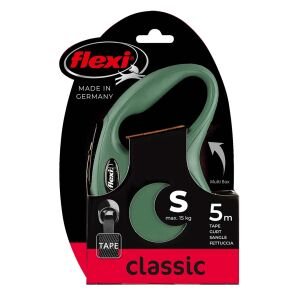 Flexi New Classic Yeşil Şerit Otomatik Köpek Tasması Small 5 Mt