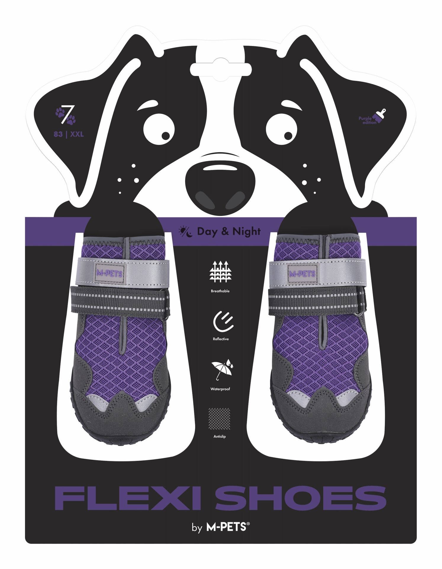 10371699 M-Pets Flexı Köpekler İçin Ayakkabı #7 Xxl Purple Edition