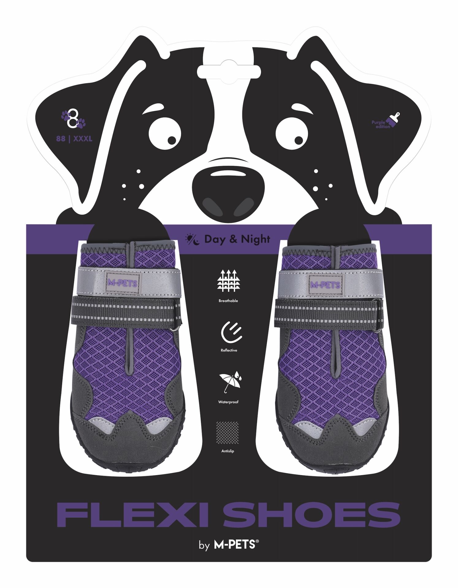 10371799 M-Pets Flexı Köpekler İçin Ayakkabı #8 Xxxl Purple Edition