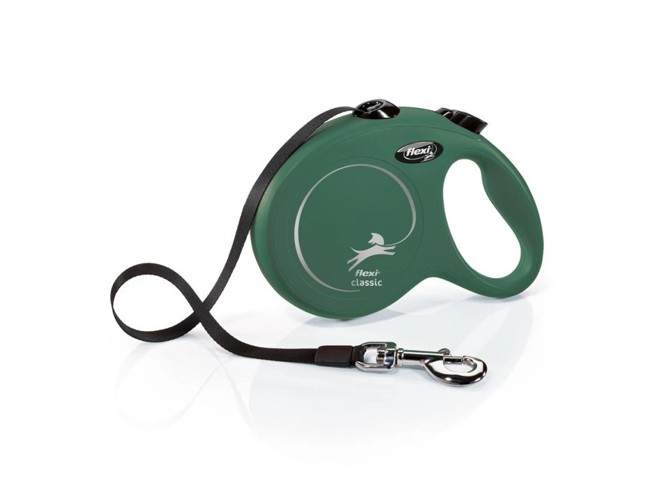 Flexi New Classic Yeşil Şerit Otomatik Köpek Tasması 5 Mt Large