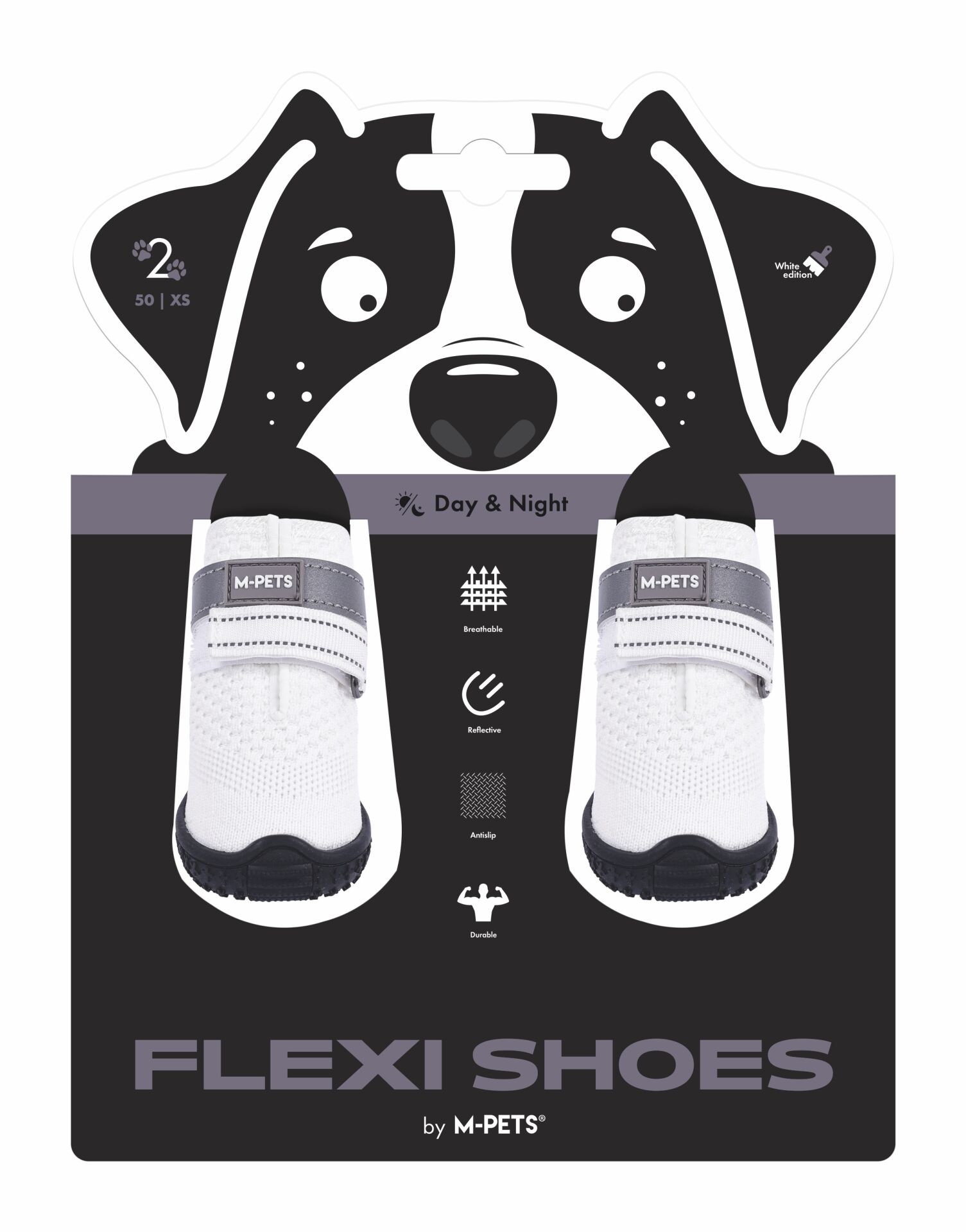10371999 M-Pets Flexı Köpekler İçin Ayakkabı #2 Xs White Edition