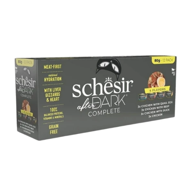 Schesir After Dark Et Suyunda Karışık Lezzetler Yetişkin Konserve Kedi Maması 12 Li skt: 03/27