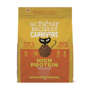 Schesir Born Carnivore Yumurta ve Tavuklu Yetişkin  Kedi Maması 255 Gr