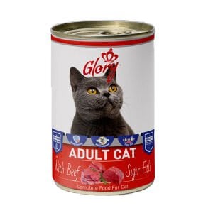 Glory Parça Sığır Etli Yetişkin Kedi Konserve Maması 400 Gr 12 li skt:11/27 (G-052)