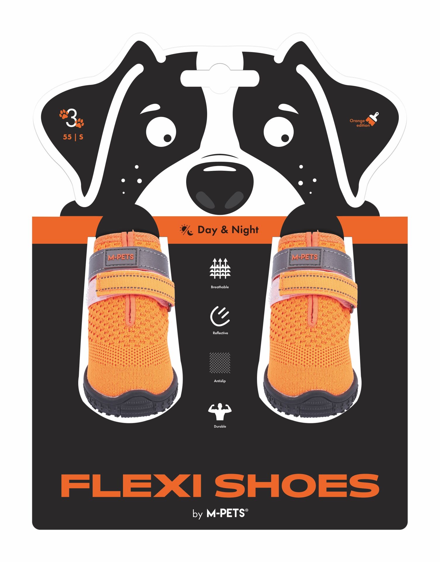 10372799 M-Pets Flexı Köpekler İçin Ayakkabı #3 S Orange Edition