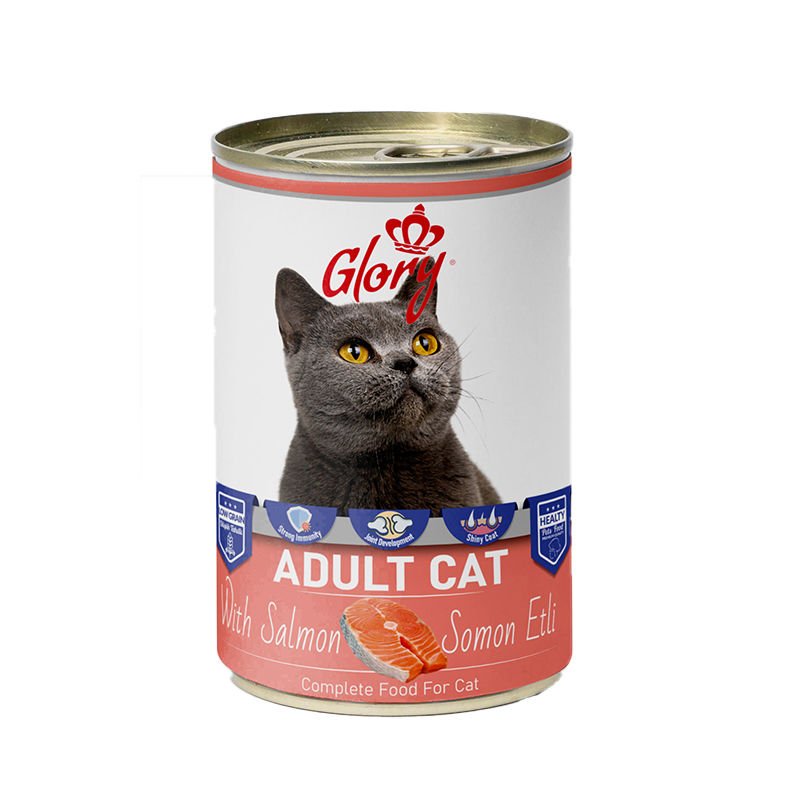 Glory Parça Somon Balıklı Yetişkin Kedi Konserve Maması 400 Gr 12 li skt:11/28 (G-053)