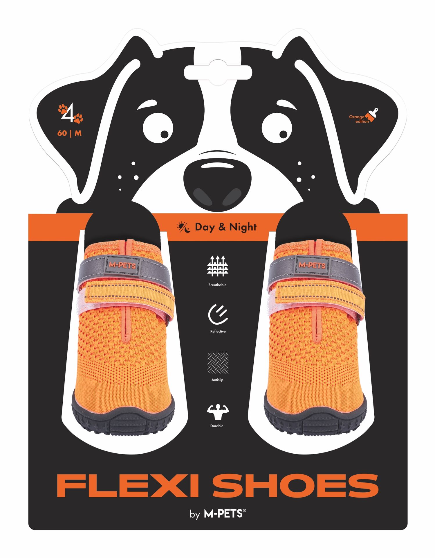 10372899 M-Pets Flexı Köpekler İçin Ayakkabı #4 M Orange Edition