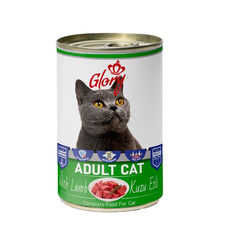 Glory Parça Kuzu Etli Yetişkin Kedi Konserve Maması 400 Gr 12 li skt:11/27 (G-054)