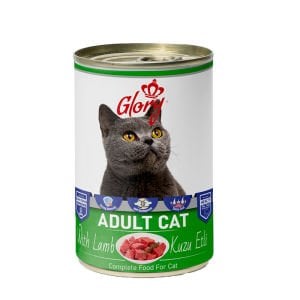 Glory Parça Kuzu Etli Yetişkin Kedi Konserve Maması 400 Gr 12 li skt:11/27 (G-054)