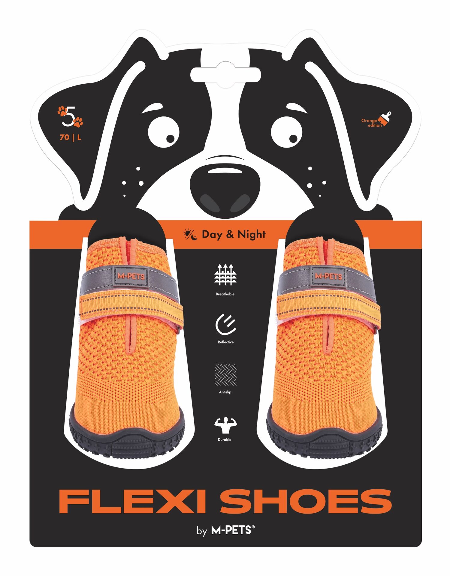 10372999 M-Pets Flexı Köpekler İçin Ayakkabı #5 L Orange Edition