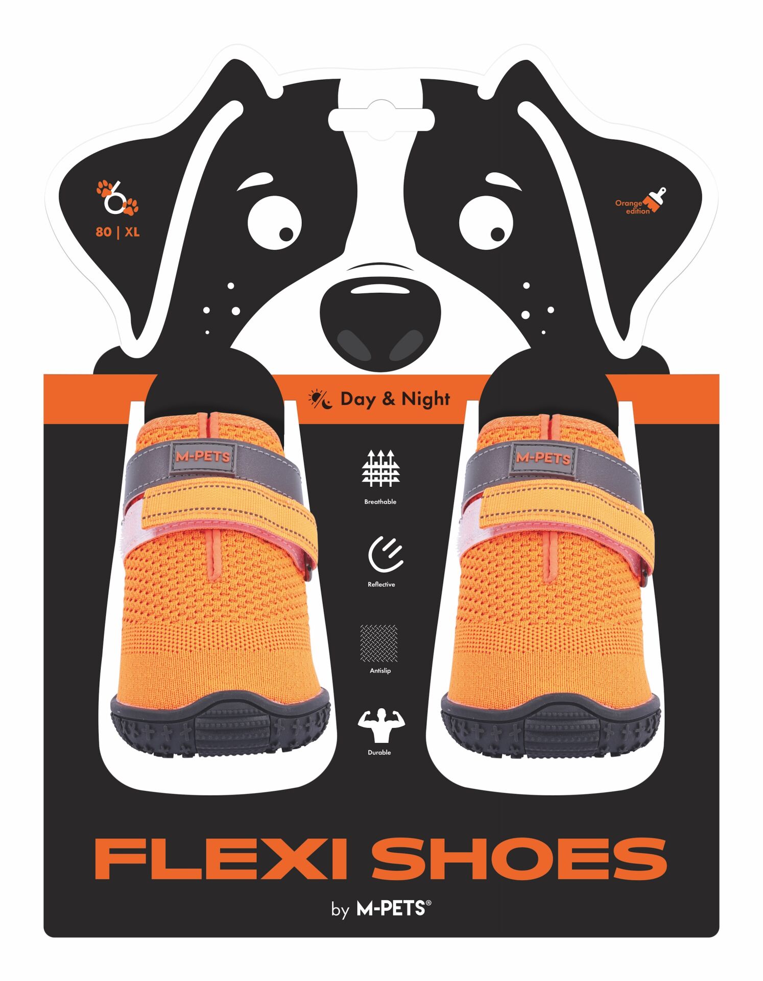 10373099 M-Pets Flexı Köpekler İçin Ayakkabı #6 Xl Orange Edition