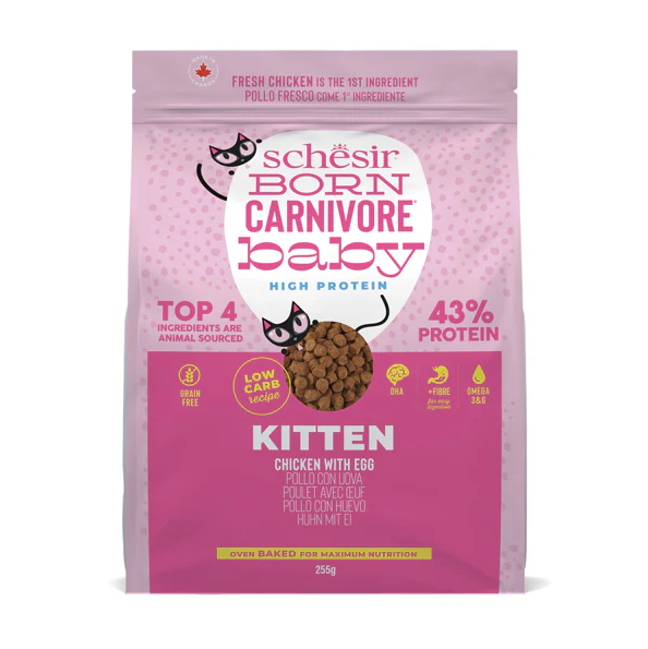 Schesir Born Carnivore Tavuklu ve Yumurtalı Yavru Kedi Maması 255 Gr