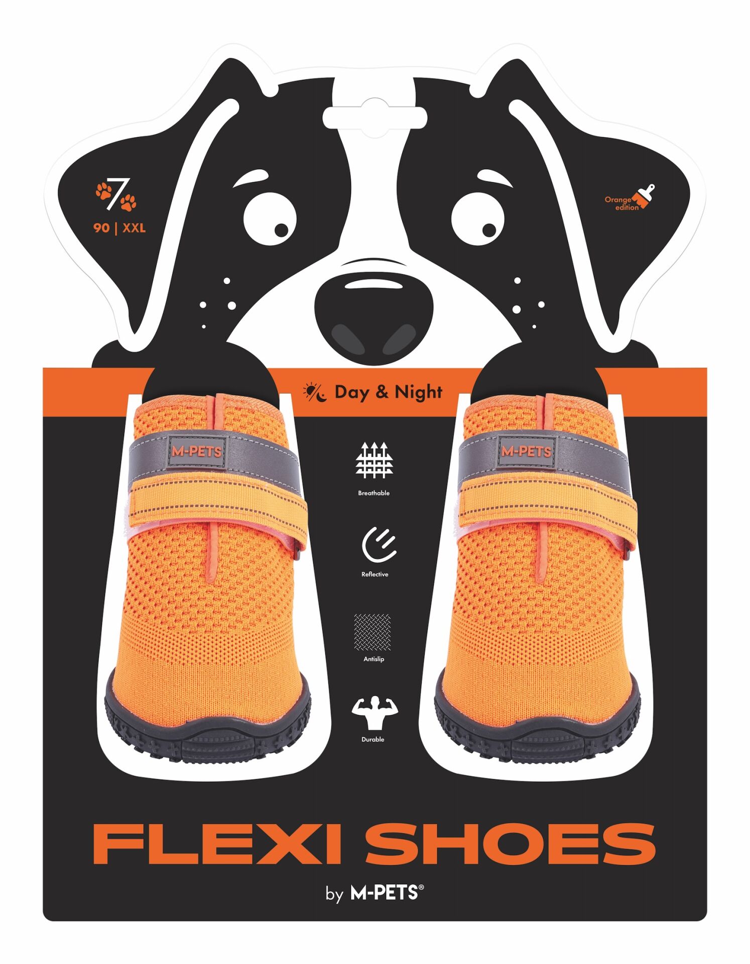 10373199 M-Pets Flexı Köpekler İçin Ayakkabı #7 Xxl Orange Edition
