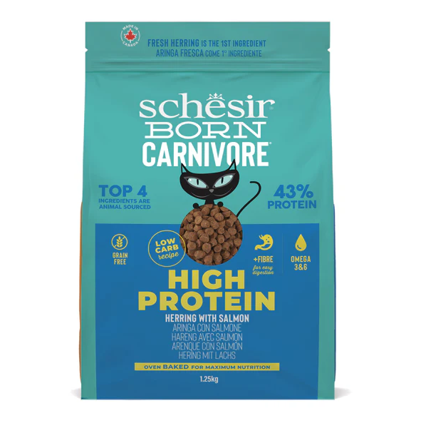 Schesir Born Carnivore Somonlu ve Ringa Balıklı Yetişkin  Kedi Maması 1.25 Kg
